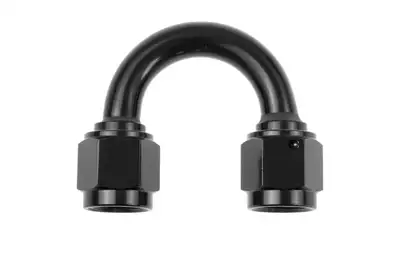 Redhorse Performance 06 an Female to 06 an Female 180 Deg Swivel Coupler Black