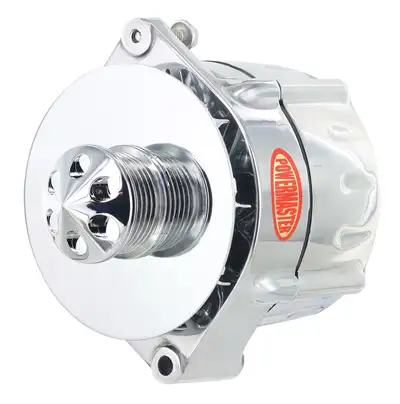 Power Master Smooth Look™ Alternator; 12si; 100 Amp; 75 Idle; 6 Groove Pulley; Baffle And Cone; Polished;