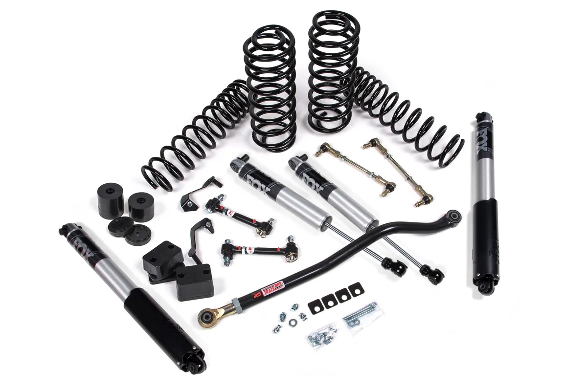 JKS 2018-2024 Jeep Wrangler JL J-Venture 3 Inch Lift Kit 2 Door w/Fox Adventure Series Shocks Standard Rate Coils JSPEC