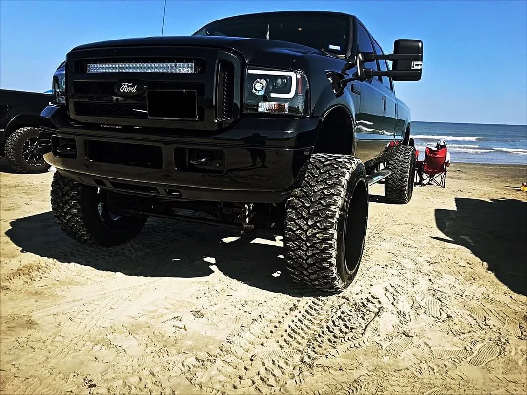 Ford Superduty 05-07 F250f350f450f550 Projector Headlights w Ultra High Power Smooth Oled Halos And DRL - Smoked b product image