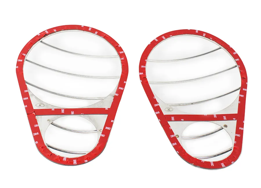 Jeep JK Headlight Guards Pair 07-18 Wrangler JK Polished Silver Kentrol product image