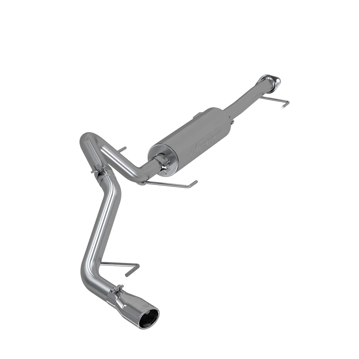 Armor Lite Cat Back Exhaust System; 2.5 in.; Incl. Ext. Pipe/Muffler/Over Axle Pipe/Tailpipe/Hardware/3.75 in. OD Tip; Single Rear Exit; Aluminized; product image