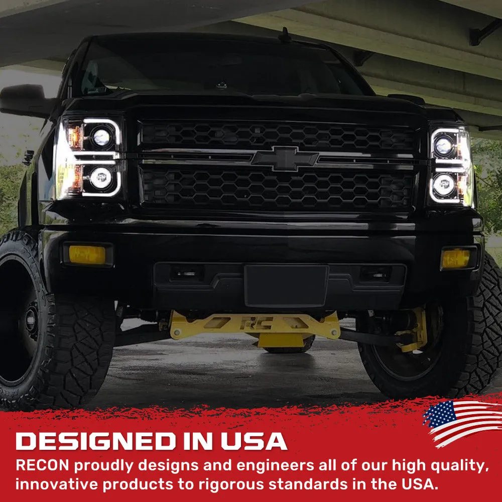 Chevrolet Silverado 25003500 Heavy Duty 14-19 3rd Gen Projector Headlights w Ultra High Power Smooth Oled Halos And product image