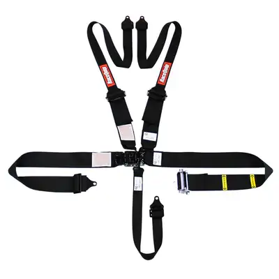 Racequip l & l 5pt Ratchet Hnr Harness Black