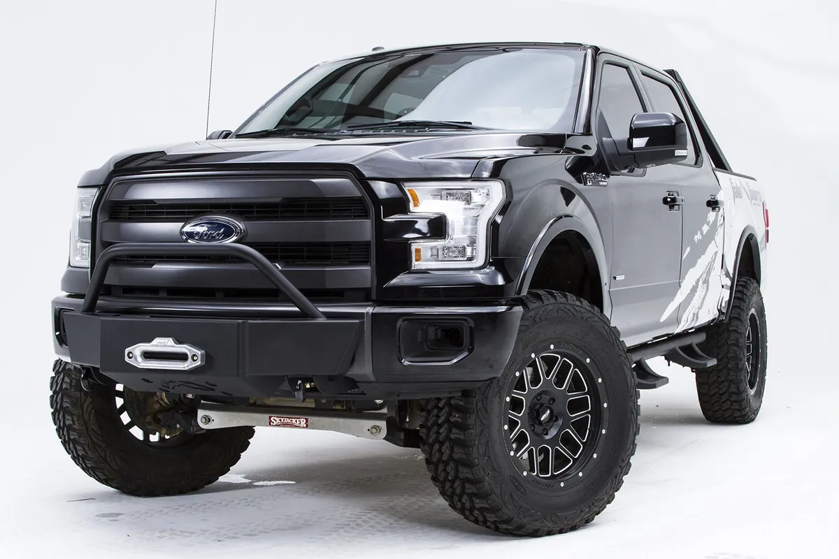 Winch Mount; Powder Coated; w/Full Grill Guard And Tow Hooks; product image