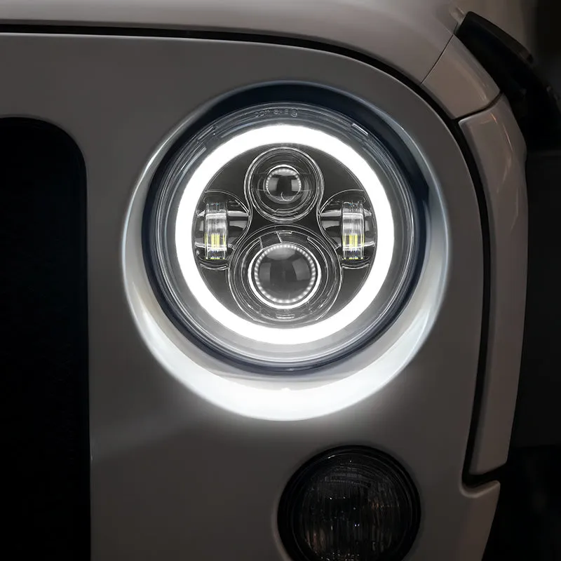 Best Seller Jeep Wrangler LED Headlights with Halo DRL & Turn Signals for 1997–2018 JK CJ TJ product image