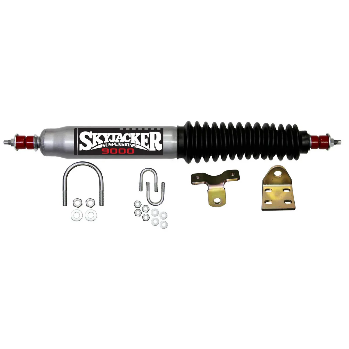 Steering Stabilizer Single Kit 52-68 Truck/SUV Silver w/Black Boot Skyjacker product image