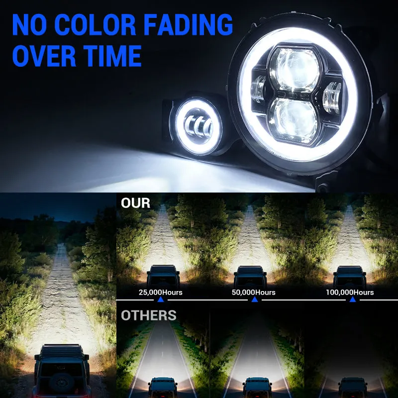 "JT Shadow Bundle – 9"" LED Halo Headlights, Turn Signals, Fogs & Tail Lights for Jeep Gladiator JT" product image