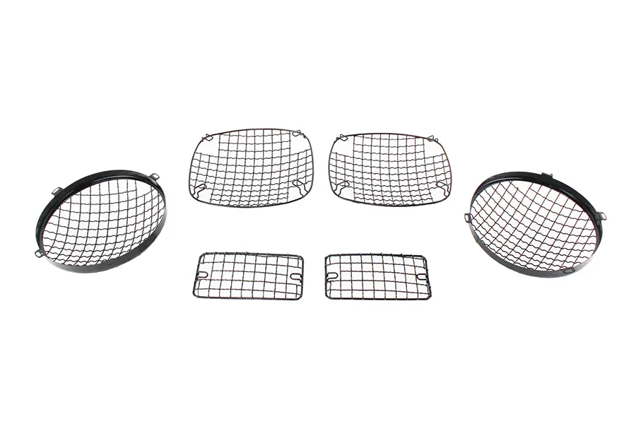 Jeep TJ Wire Mesh Guard Set 6 Pieces 97-06 Wrangler TJ Powdercoat Black Kentrol product image