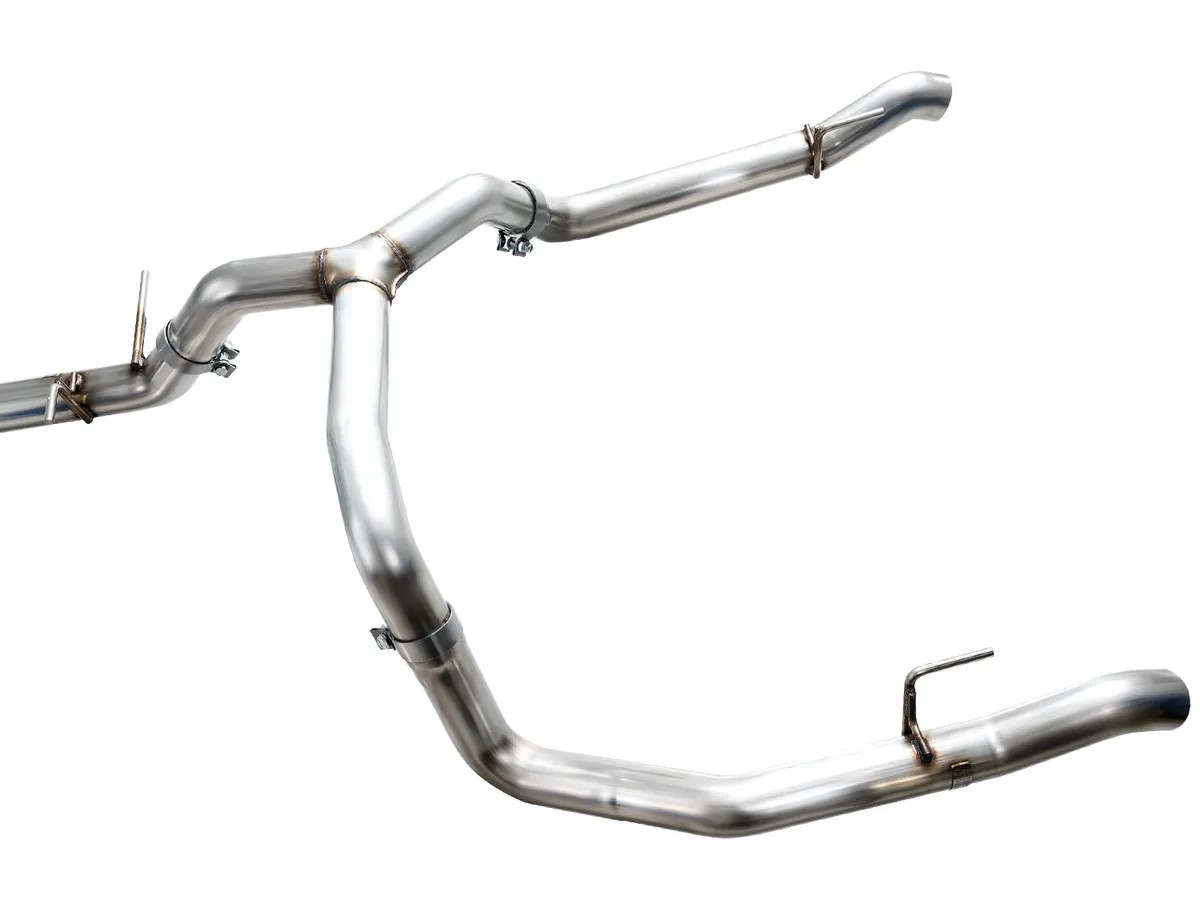AWE 0FG Catback Split Rear Exit Exhaust for 4th Gen Silverado/Sierra 1500 5.3L (With Bumper Cutouts) - Quad Chrome Silver Tips product image