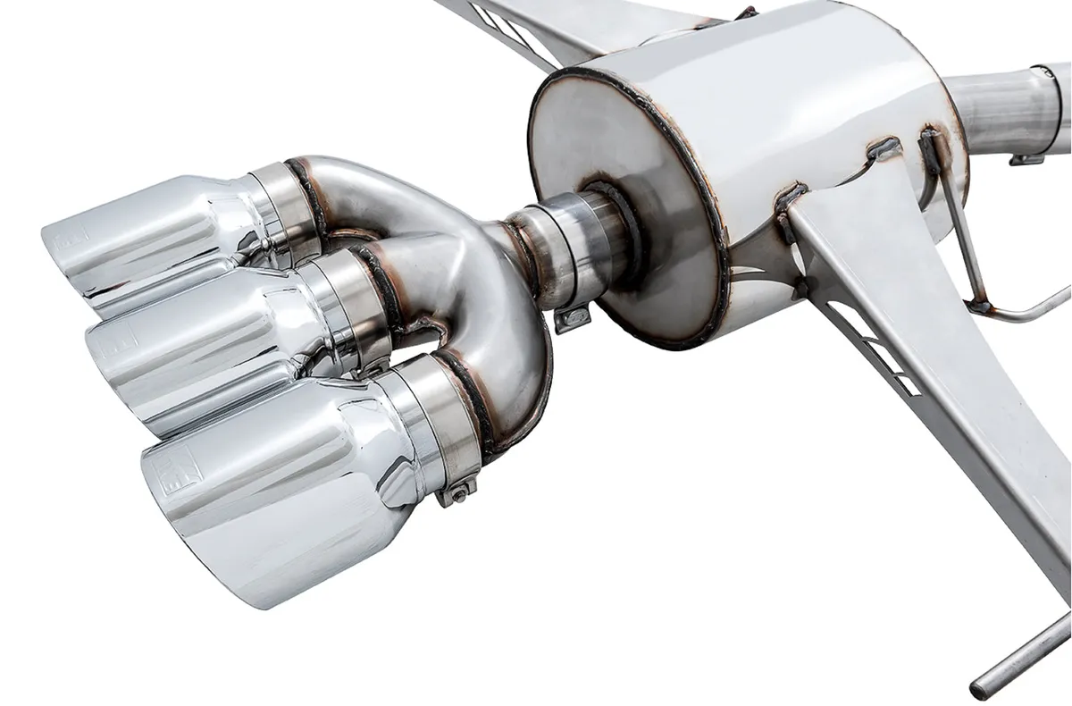 AWE Track Edition Exhaust for FK8 Civic Type R (includes Front Pipe) - Triple Chrome Silver Tips product image