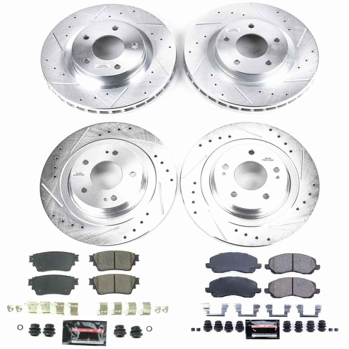 Z23 Evolution Sport Upgrade Kit: Drilled/Slotted Rotors; Carbon-Fiber Ceramic Pads W/Hardware product image
