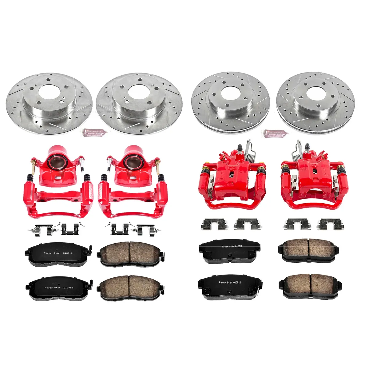 Z23 Evolution Sport Upgrade Kit: Drilled/Slotted Rotors; Carbon-Fiber Ceramic Pads; Powder Coated Calipers product image