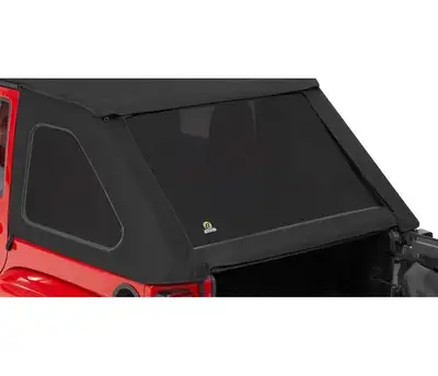 Bestop Window Replacement Set For Jeep 2007-2018 Wrangler JK 4 Door Fits Trektop 56923 Black Premium Twill Bestop