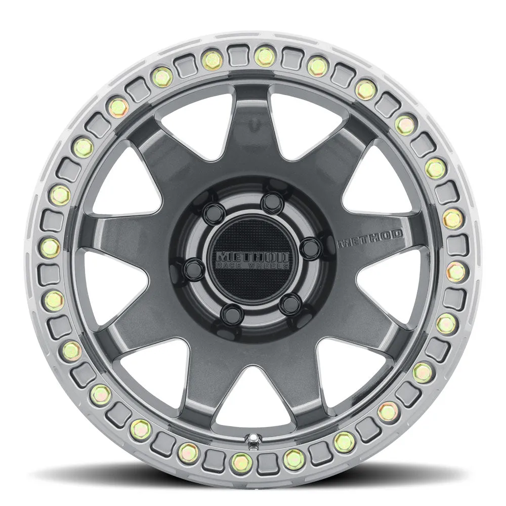Method Race Wheels MR108 17x9 -44mm Offset 8x170 130.81mm Centerbore Gloss Titanium w BH-H24125-38 MR10879087844B product image