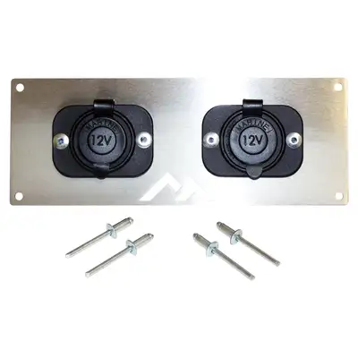 Crown Automotive Jeep Replacement Switch Plate w/ 2 12v Power Sockets For Universal Applications