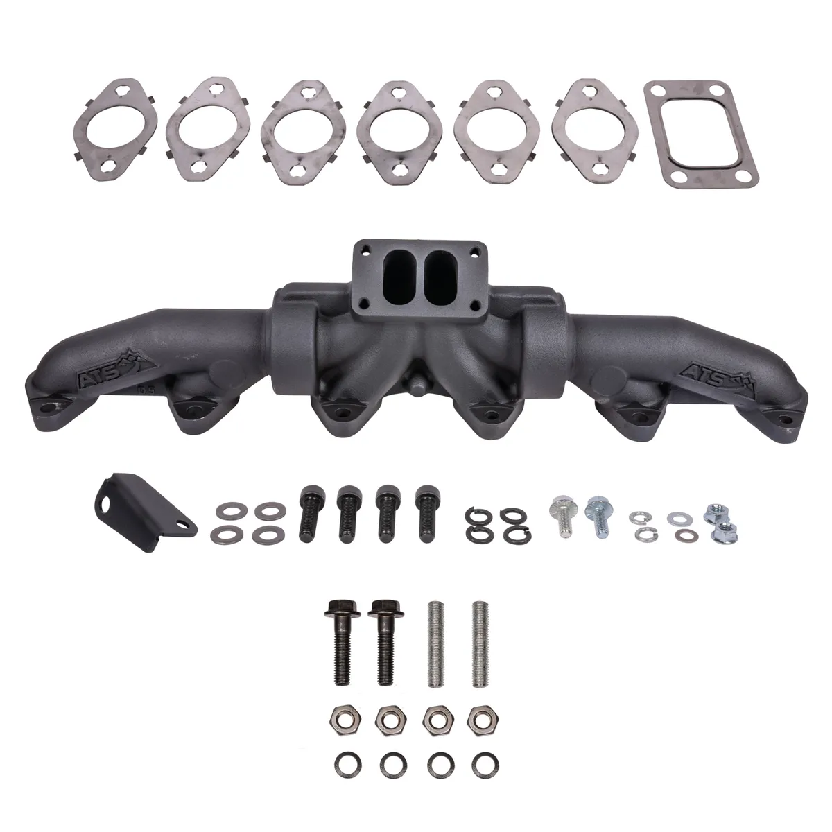 ATS Pulse Flow Exhaust Manifold Kit Fits 1994-2002 5.9L 12V 24V Cummins 3-Pc T4 With Optional Gaskets Premium Hardware product image