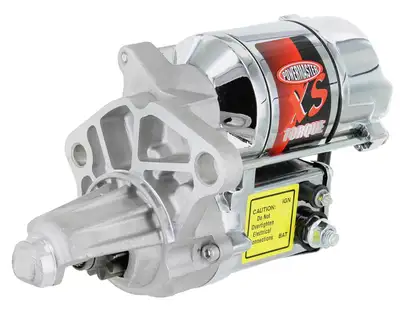 Power Master XS Torque Starter; Cast Aluminum Mounting Block w/Nose Cone; 200 ft./lb. Torque; 18:1 Compression Ratio; Chrome Finish;