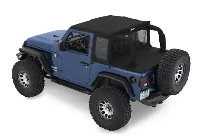 Bestop Jeep Wrangler Halftop Soft Tops For Jeep 2018-2023 Wrangler JL 2 Door Black Diamond Bestop