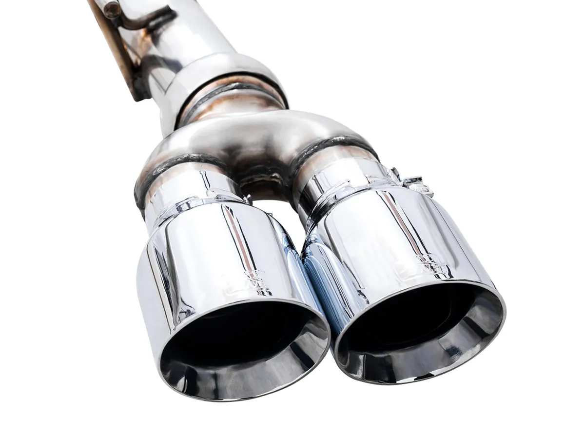 AWE 0FG Catback Split Rear Exit Exhaust for 4th Gen Silverado/Sierra 1500 5.3L (With Bumper Cutouts) - Quad Chrome Silver Tips product image