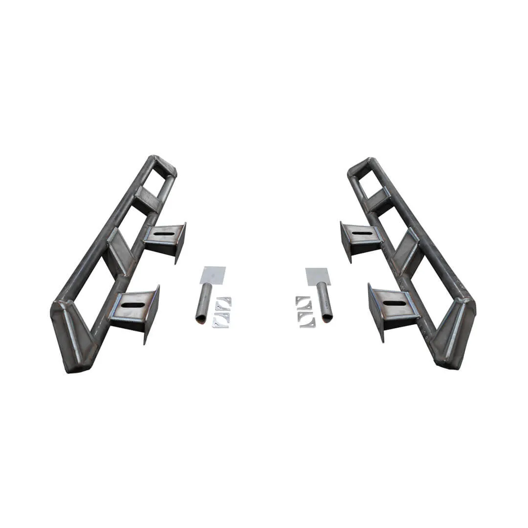 Motobilt Frame Mounted Rocker Guards for Long Arm Suspension - Bare - JL/JK 4DR product image