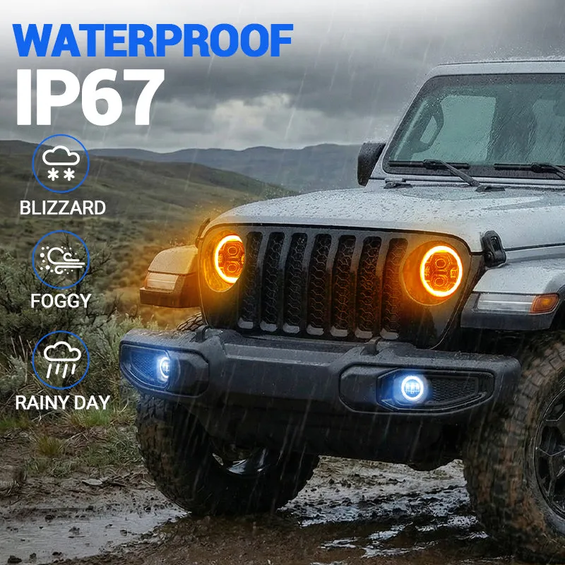 "JT Shadow Bundle – 9"" LED Halo Headlights, Turn Signals, Fogs & Tail Lights for Jeep Gladiator JT" product image