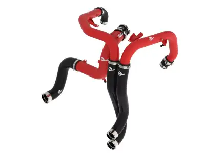 aFe Power BladeRunner 2-1/4 IN & 3 IN Aluminum Hot and Cold Charge Pipe Kit Red Ford Bronco Raptor 22-25/Ranger Raptor 24-25 V6-3.0L