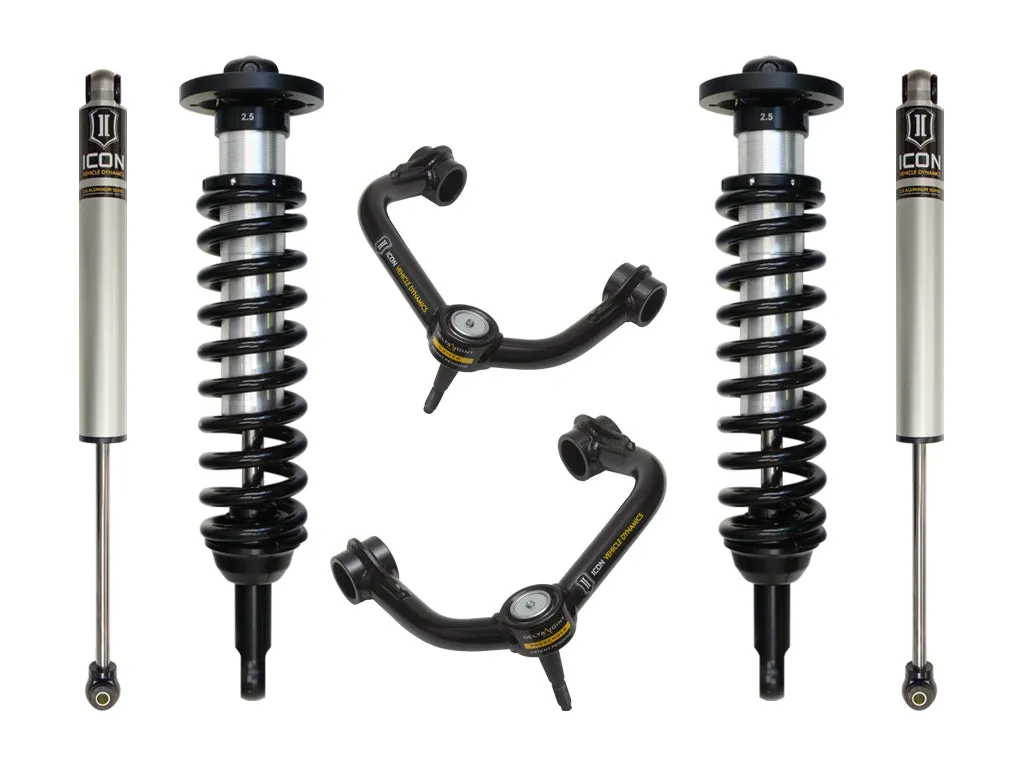 ICON Vehicle Dynamics Pricing Only 09-13 Ford F150 2WD 0-2.63inch Stage 2 Suspension System w Tubular Ucaorder Components 91600 1 98500dj 1 96518 2