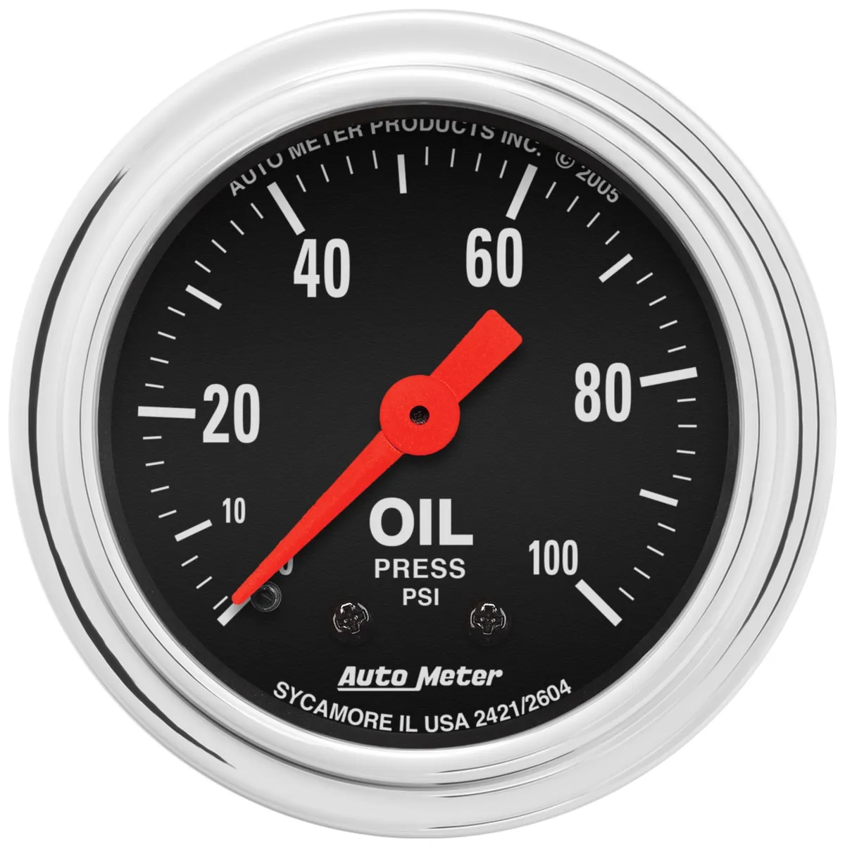 Gauge, Oil Pressure, 2 1/16", 100psi, Mechanical, Traditional Chrome product image