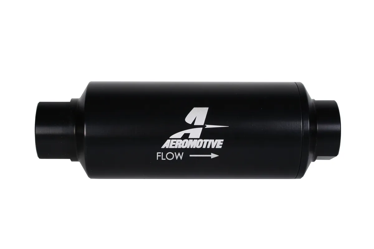 Aeromotive Fuel System Filter Inline Marine An12 40 Micron Stainless Steel Element Black Hardcoa