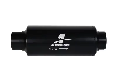 Aeromotive Fuel System Filter Inline Marine An12 40 Micron Stainless Steel Element Black Hardcoa
