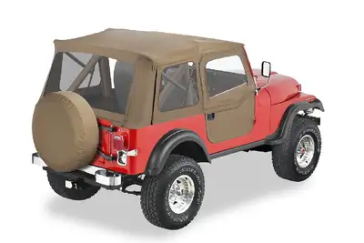 Bestop Jeep CJ5 Soft Top Supertop Classic Squareback Soft Tops For Jeep 1976-1983 CJ5 Clear Tan Bestop