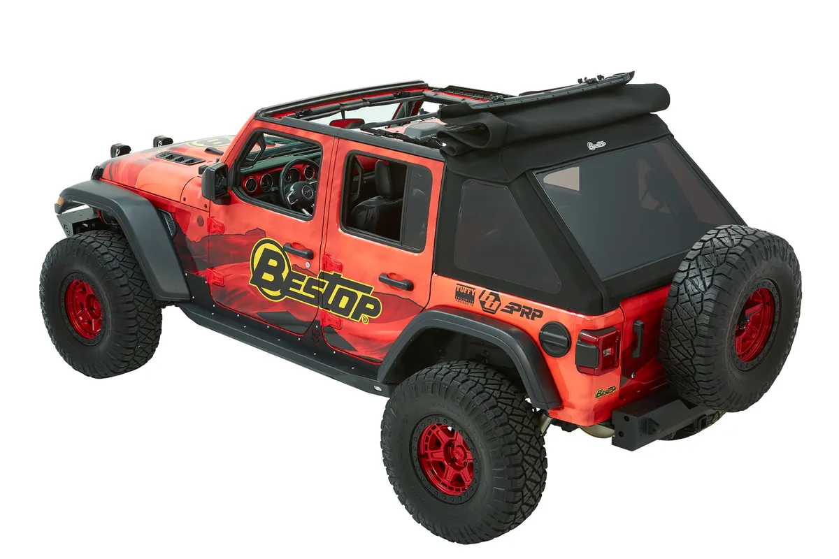 Trektop Ultra Slantback Soft Top For Jeep 2018-Current Wrangler JL 4 Door Black Bestop product image