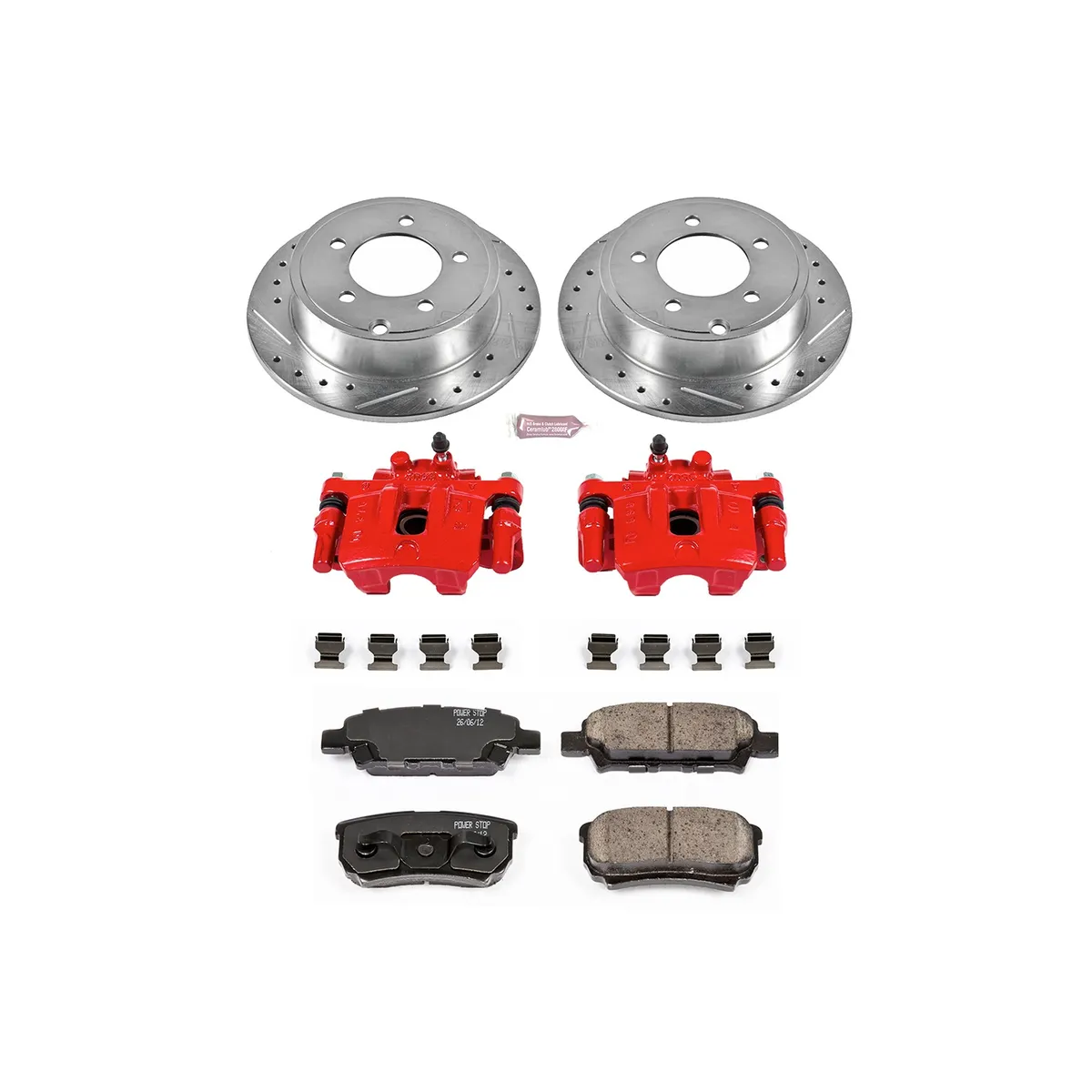 Z23 Evolution Sport Upgrade Kit: Drilled/Slotted Rotors; Carbon-Fiber Ceramic Pads; Powder Coated Calipers product image