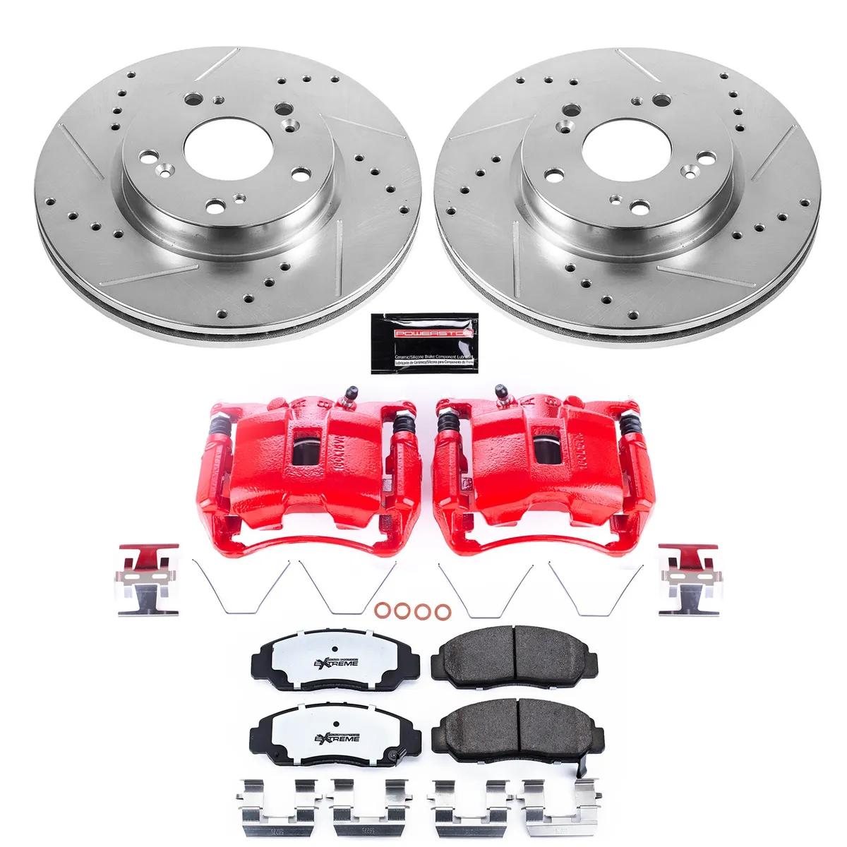 Z26 Street Warrior Upgrade Kit: Drilled/Slotted Rotors; Carbon-Fiber Ceramic Pads; Powder Coated Calipers product image