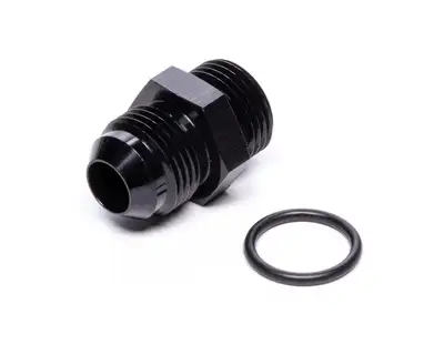 Vibrant Performance Male AN to Male ORB Straight Adapter Fitting; -8AN; -8AN ORB; 6061 Aluminum; Black Anodized; w/O-Ring;