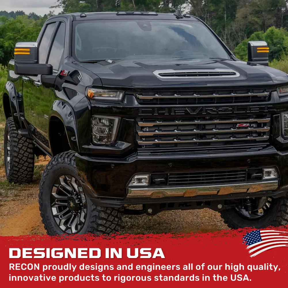 Chevy/GMC 20-25 Silverado & Sierra Side Mirror LED Lenses White or Amber DRL & Scanning Amber Turn Signals - Smoked Lens product image