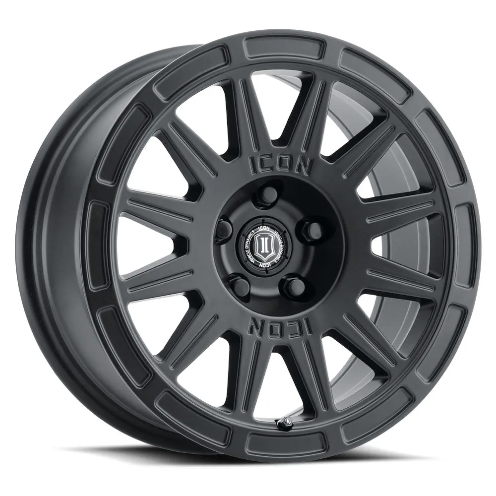 ICON Alloys Ricochet, Satin Black, 15 x 7 / 5 x 100, 15mm Offset, 4.6" BS product image