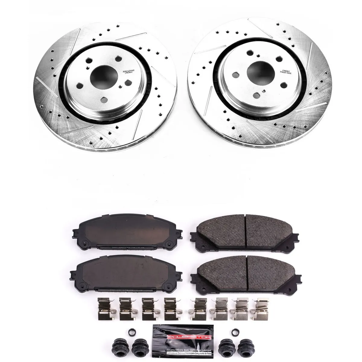 Z23 Evolution Sport Upgrade Kit: Drilled/Slotted Rotors; Carbon-Fiber Ceramic Pads W/Hardware product image
