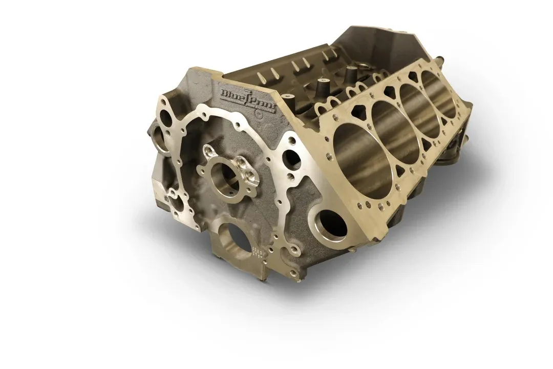 BluePrint Engines GM Small Block Compatible Bare Block – 9.025 Deck x 4.125 Bore, 2-Piece Seal, 350 Main, SIAM, Steel Billet Main Caps, Splayed product image
