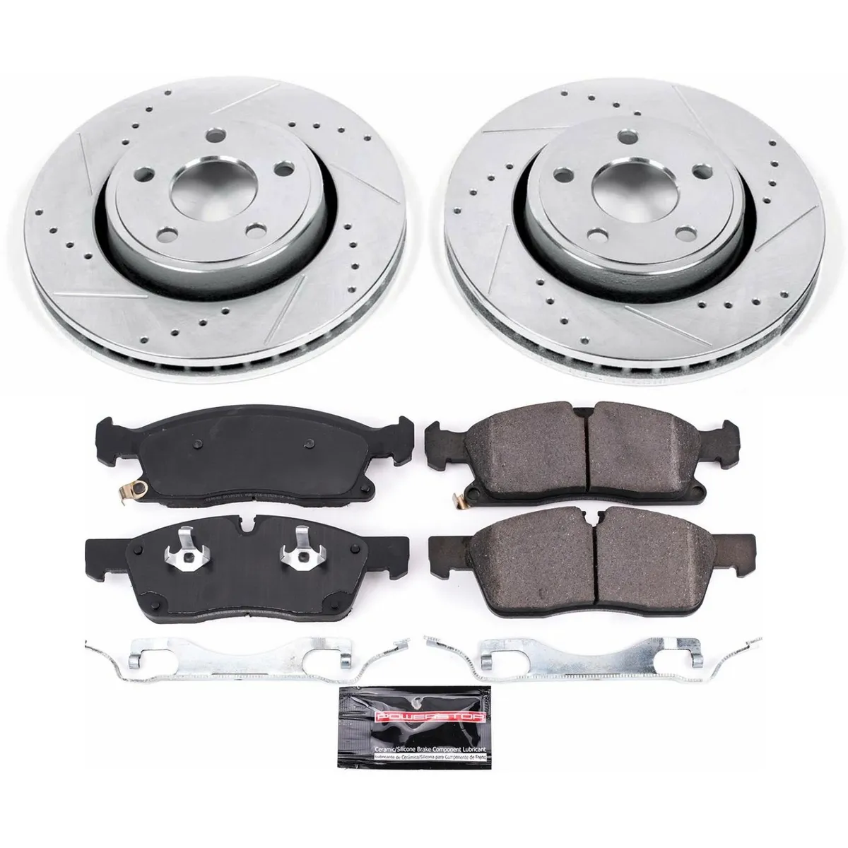 Z23 Evolution Sport Upgrade Kit: Drilled/Slotted Rotors; Carbon-Fiber Ceramic Pads W/Hardware product image