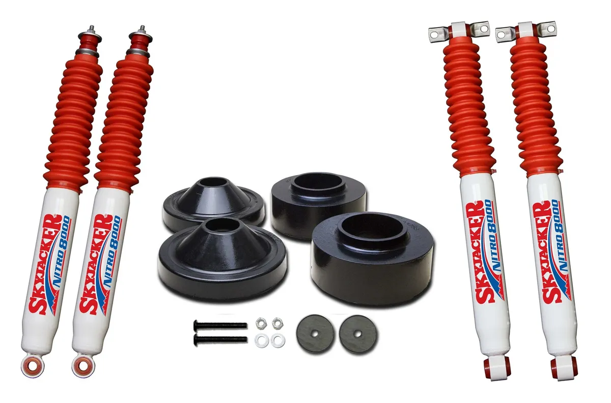 Polyurethane Spacer Leveling Kit 07-18 Wrangler JK 2 Inch Front Lift 3/4 Inch Rear Lift Incl. 2-Front N80 Shocks Skyjacker product image