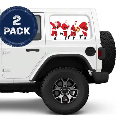 Under The Sun Inserts So Many Santas Side Windows Printed Vinyl Decal
