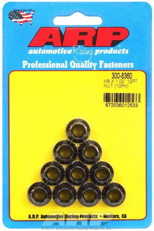 ARP Auto Racing 8mm x 1.00 12pt. Nuts (10)
