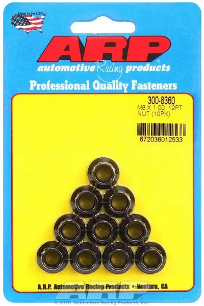 ARP Auto Racing 8mm x 1.00 12pt. Nuts (10)