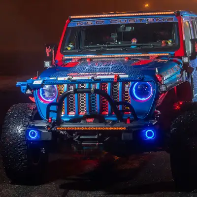 Race Sport 9in LED Headlights & 4in Fog Light RGBW Chasing Combo Kit For 2018+ Jeep JL And JT Race Sport Lighting