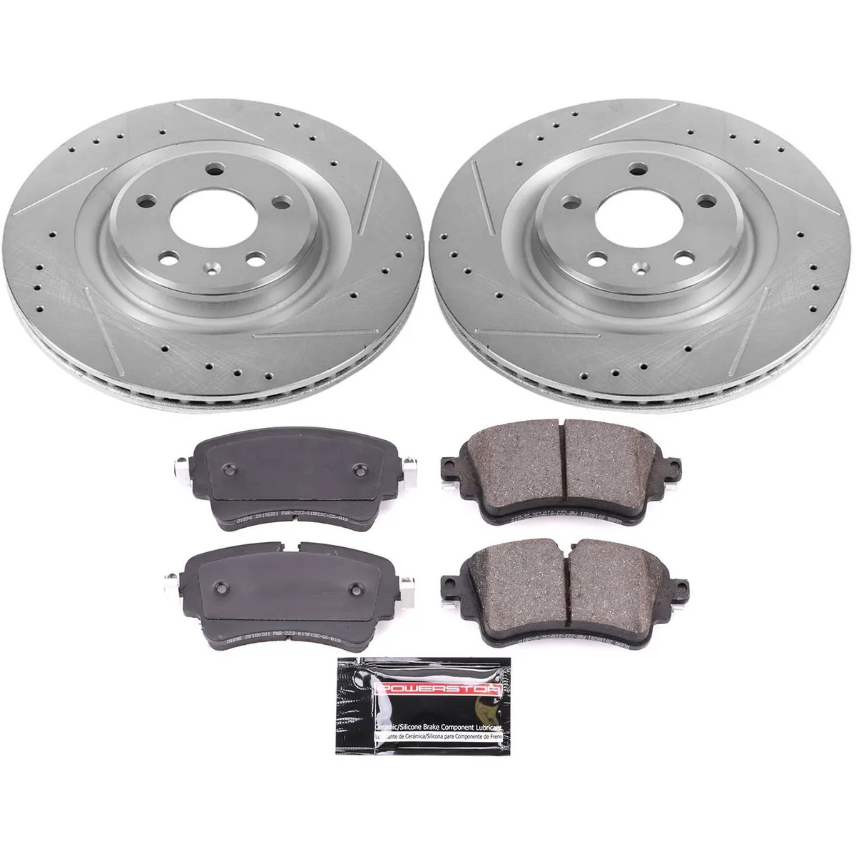 Z23 Evolution Sport Upgrade Kit: Drilled/Slotted Rotors; Carbon-Fiber Ceramic Pads W/Hardware; Pad Sensors product image