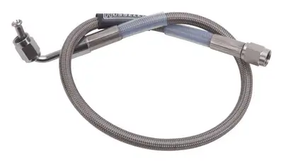 Edelbrock 9in DOT Endura Brk Hose #3 90 Deg to #3 Str