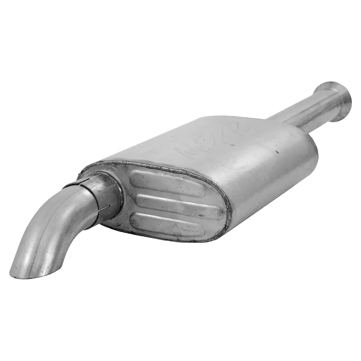 Armor Plus Cat Back Exhaust System; 2.5 in.; Incl. Extension Pipe/Muffler/Hardware/2.5 in. Tip; Single Side Turn Down Assembly Exit; Off Road; T409 Stainless Steel; product image