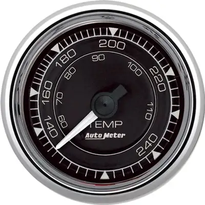 AutoMeter Gauge Temp 2 1/16in 240deg f Mech Chrono Chrome